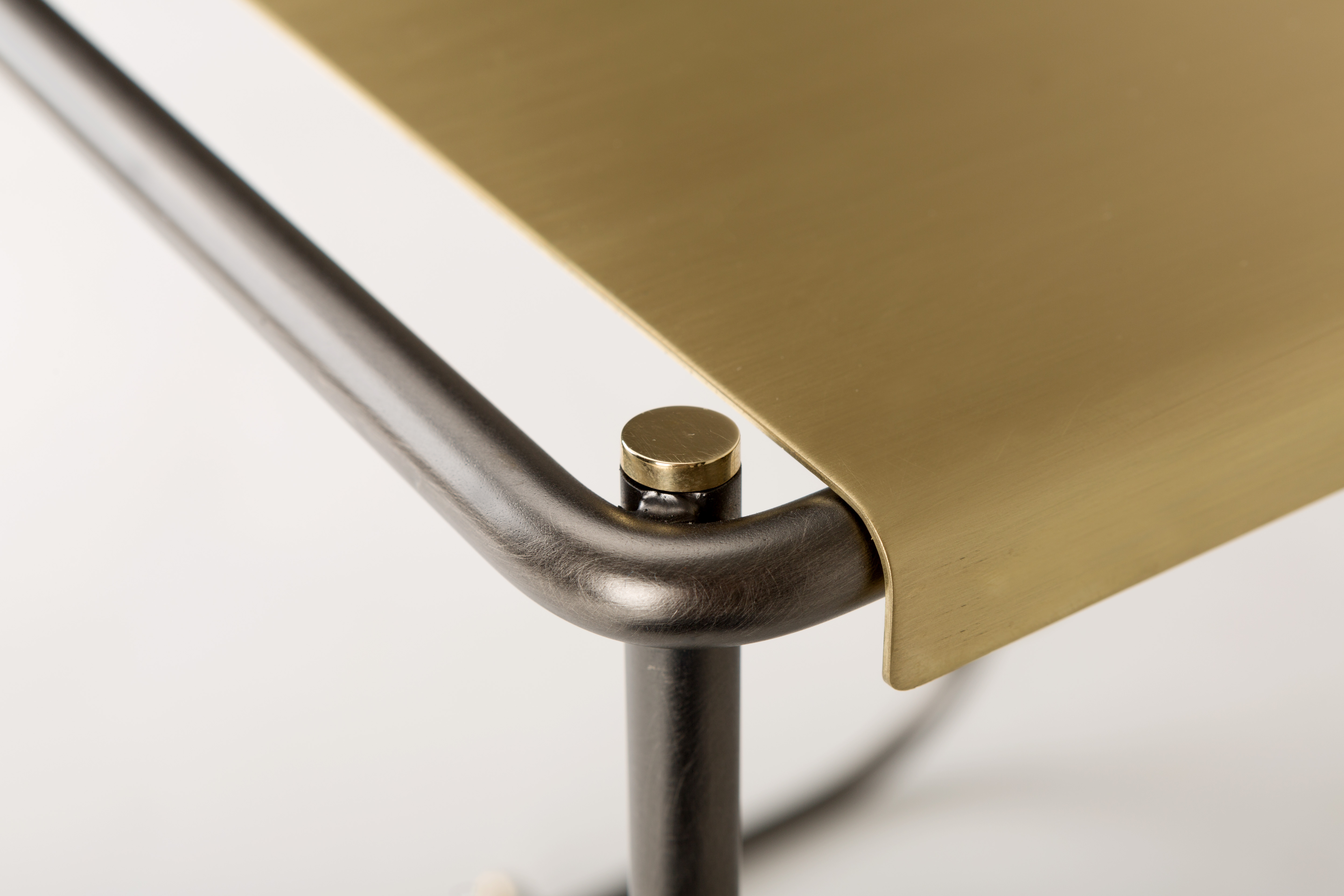 stam metal brass stool by laboratore innocenti design office for mingardo